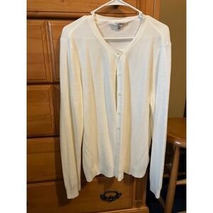 Women's Cardigan ~ Creamy White Cardigan ,Size XL ; Croft & Borrow